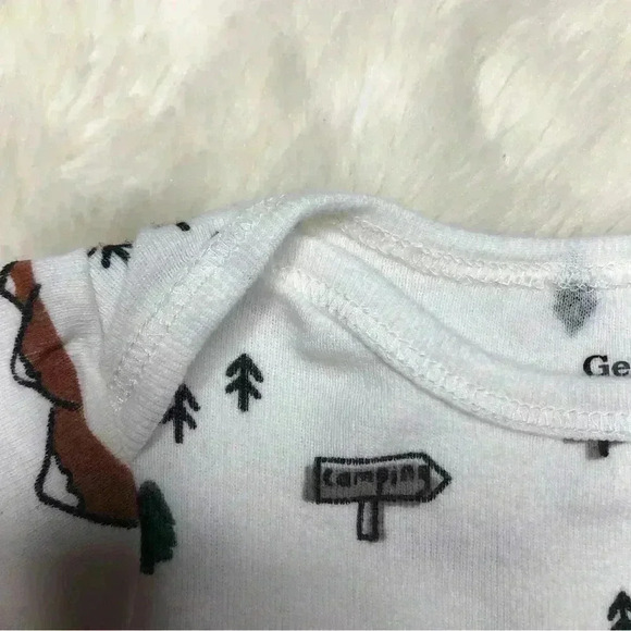 Gerber Onesie Diaper Shirt White Woodland Creatures  Size Neworn - Picture 15 of 16